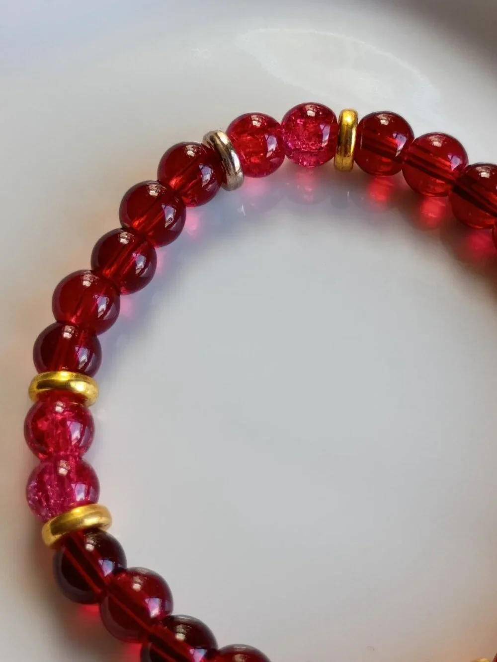 Red Rose Kids Bracelet , Handmade Beaded Bracelet, 5.5